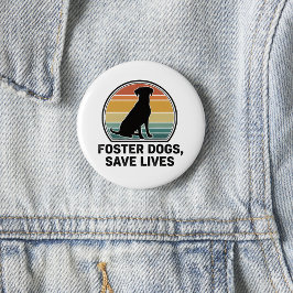 Bóton Redondo 5.08cm Cachorros de Abrigo Salvam Vidas Pin Gráfico Retrô