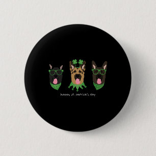 Bóton Redondo 5.08cm Cachorros Felizes De German shepherd De Dia de São