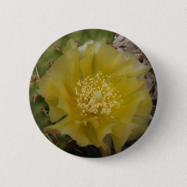 Bóton Redondo 5.08cm Cacto Amarelo em Flor