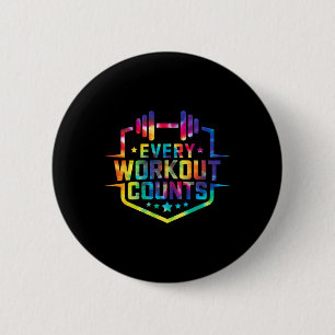 Bóton Redondo 5.08cm Cada Workout Conta Engraçada Ditos De Gym Motivara