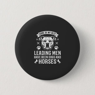Bóton Redondo 5.08cm Cães E Cavalos Liderando Homens