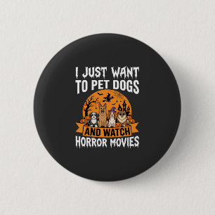 Bóton Redondo 5.08cm Cães engraçados de Halloween Vetor de filmes de te