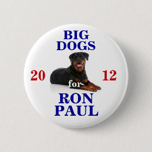 Bóton Redondo 5.08cm Cães grandes para o botão de Ron Paul