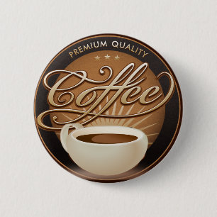 Bóton Redondo 5.08cm Café e copo de café superiores