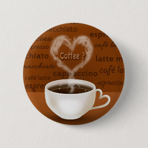 Bóton Redondo 5.08cm Café? Fumo dado forma coração