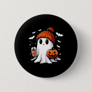 Bóton Redondo 5.08cm Café Ghost Ghost Bebendo Bonito Café Halloween Caf