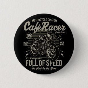 Bóton Redondo 5.08cm Café Racer Work Race Duro Duro Ir Rápido ou Ir p
