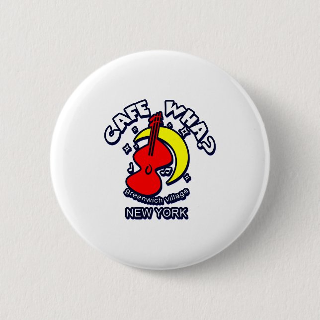Bóton Redondo 5.08cm Cafe Wha The New York City Folk Music Scene  (Frente)