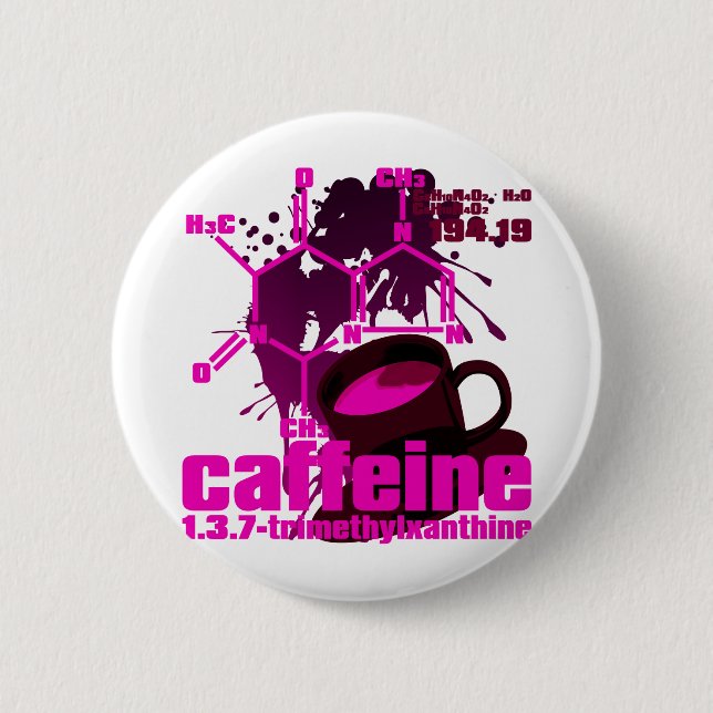 Bóton Redondo 5.08cm Cafeína (Frente)