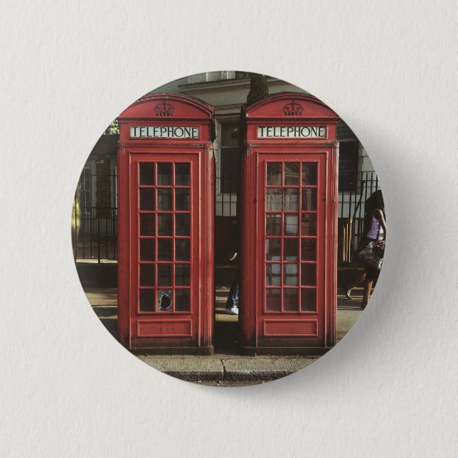 Bóton Redondo 5.08cm Caixa telefônica de Londres (Frente)