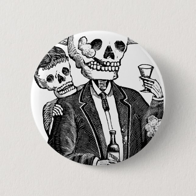 Bóton Redondo 5.08cm Calaveras de Guadalajara, México (Frente)