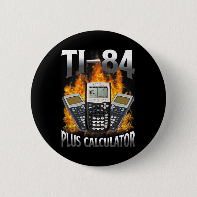 Bóton Redondo 5.08cm Calculadora Ti-84 Plus Professor de Matemática Div (Frente)