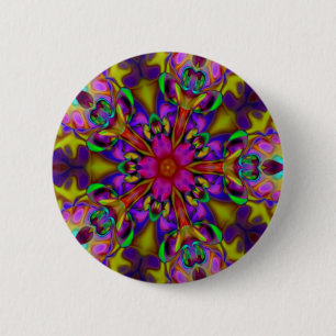 Bóton Redondo 5.08cm Caleidoscópio Apofílise Arte Fractal - II