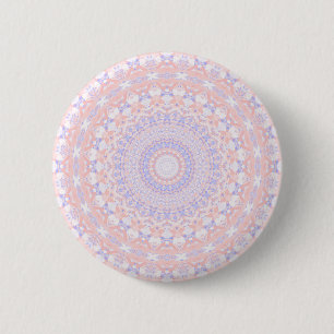 Bóton Redondo 5.08cm Caleidoscópio cor-de-rosa, branco e azul