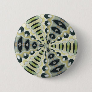 Bóton Redondo 5.08cm Caleidoscópio Simétrico de Tons Terrosos