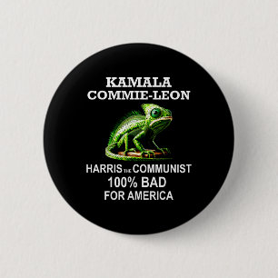 Bóton Redondo 5.08cm Camarada Kamala Commie Leon Comunista Ha
