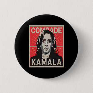 Bóton Redondo 5.08cm Camarada Kamala Mostra Curiosa pérola de Visto pol