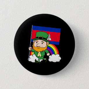 Bóton Redondo 5.08cm Camboja: Orgulho das Ruas de Bandeira do Camboja