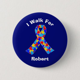 Bóton Redondo 5.08cm Caminhada Personalizada de Fundraising da Fita de 