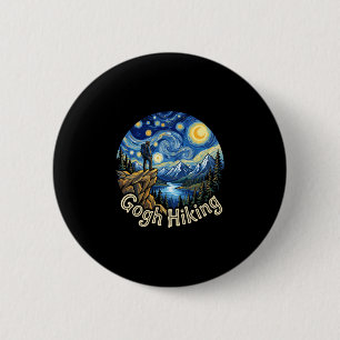 Bóton Redondo 5.08cm Caminhante engraçado gogh caminhada noite estrelad