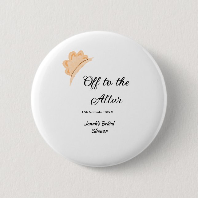 Bóton Redondo 5.08cm Caminho para o altar chapéu laranja de chuva de no (Frente)