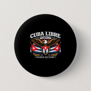 Bóton Redondo 5.08cm Camisa Cuba Cuba Livre Doutrina Donroe