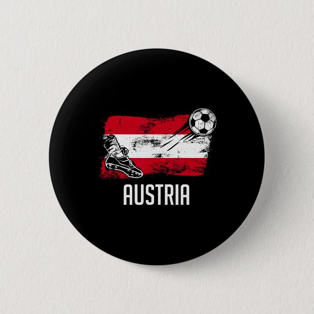 Bóton Redondo 5.08cm Camisa da Bandeira da Áustria Time de Futebol Aust (Frente)