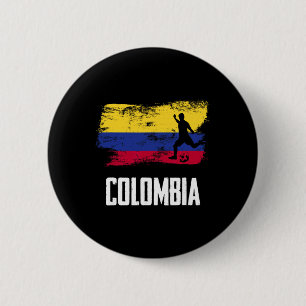 Bóton Redondo 5.08cm Camisa da Bandeira da Colômbia Time de Futebol Col