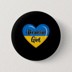 Bóton Redondo 5.08cm Camisa da Bandeira da Ucrânia para Mulheres Menina