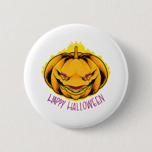 Bóton Redondo 5.08cm camisa de abóbora feliz do halloween halloween