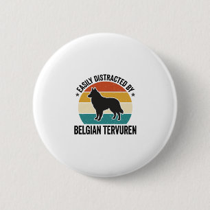 Bóton Redondo 5.08cm Camisa de amante de cão vintage Belgian Tervuren D