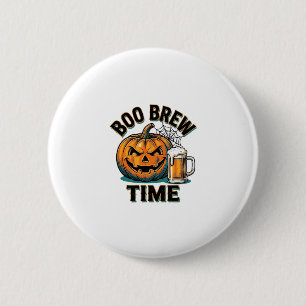 Bóton Redondo 5.08cm Camisa de Cerveja de Halloween Vintage Abóbora Par