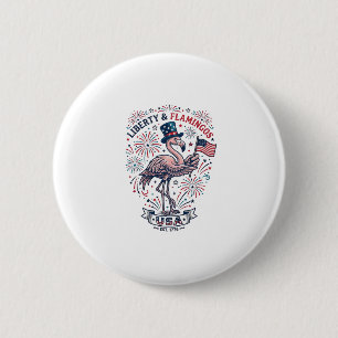Bóton Redondo 5.08cm Camisa de desenho de gravura vintage de flamingo p