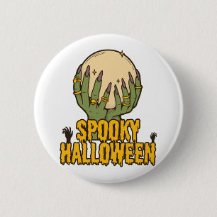 Bóton Redondo 5.08cm Camisa de Dia das Bruxas Spooky