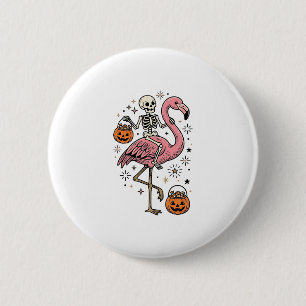 Bóton Redondo 5.08cm Camisa de Doce de Halloween de Flamingo Montado em