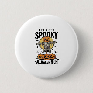 Bóton Redondo 5.08cm Camisa de Espantalho de Abóbora Gráfico de Hallowe