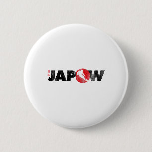 Bóton Redondo 5.08cm Camisa de Esqui Japão Japow Pó Esqui Bandeira Japo
