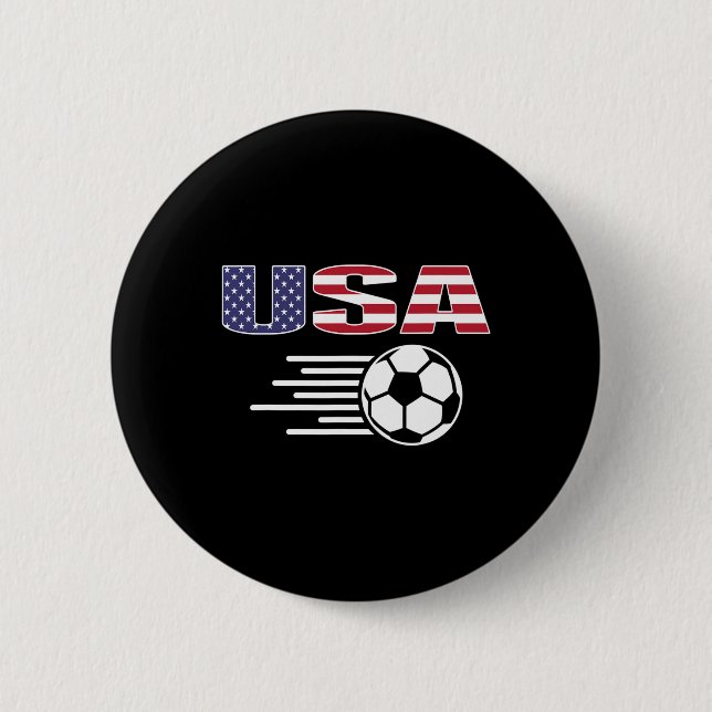Bóton Redondo 5.08cm Camisa de Fãs de Futebol Orgulhosos da América - B (Frente)