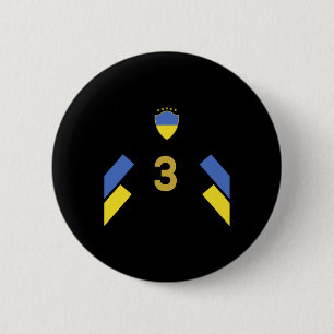 Bóton Redondo 5.08cm Camisa de Futebol da Ucrânia - Número de Pé da Ban