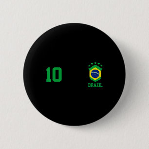 Bóton Redondo 5.08cm Camisa de futebol do orgulho brasileiro da bandeir