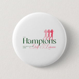 Bóton Redondo 5.08cm Camisa de Golfe Feminina Hamptons Sport Club