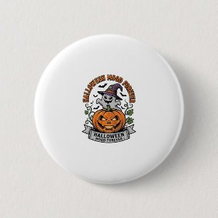 Bóton Redondo 5.08cm Camisa de Gravura Vintage Abóbora de Halloween Fan