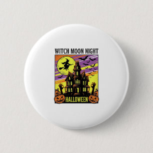 Bóton Redondo 5.08cm Camisa de Halloween de Bruxa Vintage Casa Assombra