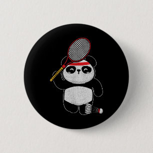 Bóton Redondo 5.08cm Camisa de Humor Esportivo de Badminton Panda Badmi