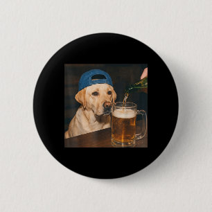 Bóton Redondo 5.08cm Camisa de Labrador Bebendo Cerveja Dia dos Pais En