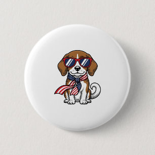 Bóton Redondo 5.08cm Camisa de Óculos de Sol de Cachorro Beagle Patriot