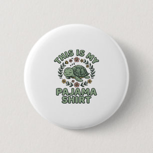 Bóton Redondo 5.08cm Camisa de pijama de tartaruga dormindo fofa vetor