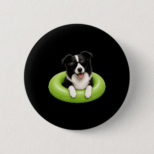 Bóton Redondo 5.08cm Camisa de verão Border Collie Boia de piscina cach