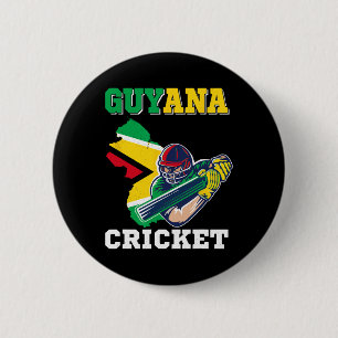 Bóton Redondo 5.08cm Camisa do jogador de críquete da Guiana Bandeira J