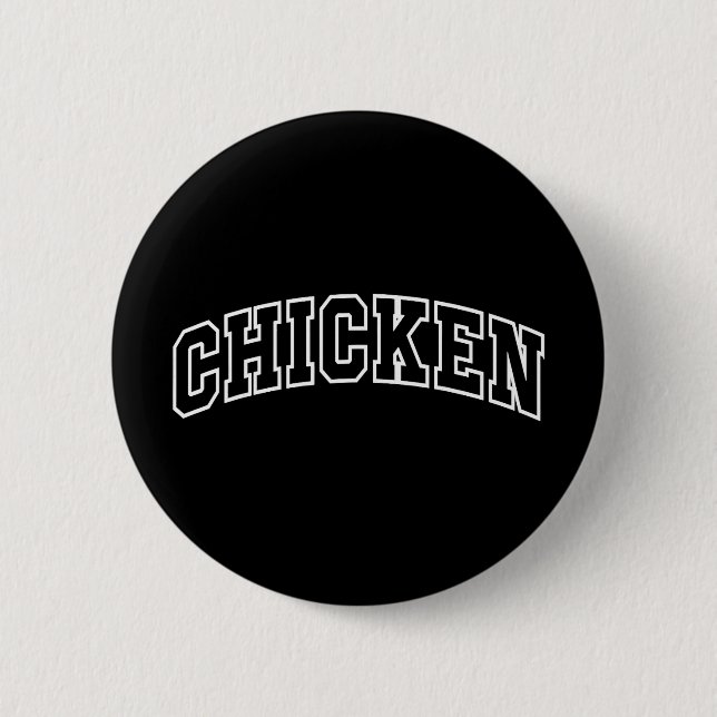 Bóton Redondo 5.08cm Camisa engraçada de frango com letras atléticas An (Frente)